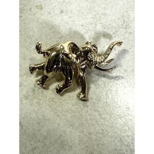 Vintage Gerry’s Gold Tone Elephant Brooch Pin Mid Century Safari
